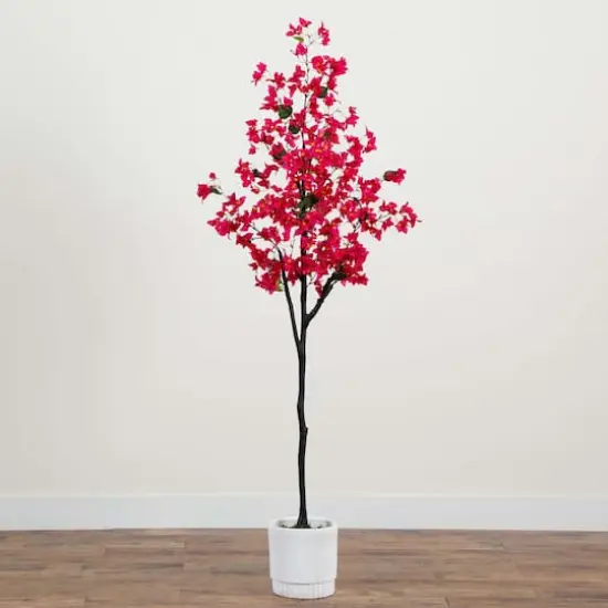 6ft. Bougainvillea Tree with White Decorative Planter {10}