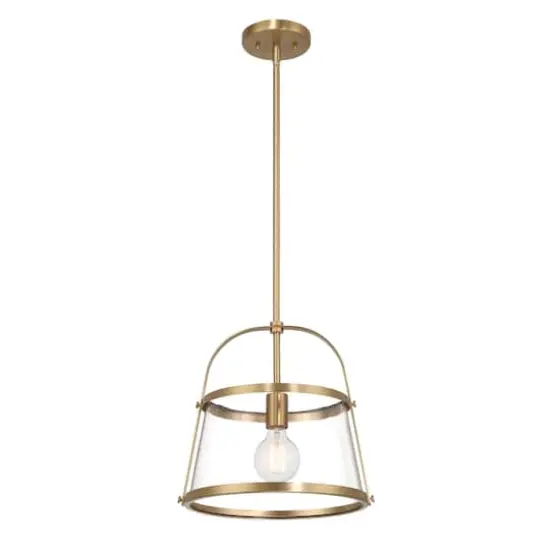 Hello Honey&reg; Fallon Gold Vintage Metal & Clear Glass Ceiling Light {6}