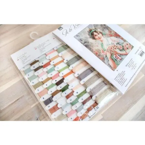 Luca-s The Girl With Roses Counted Cross Stitch Kit {6}