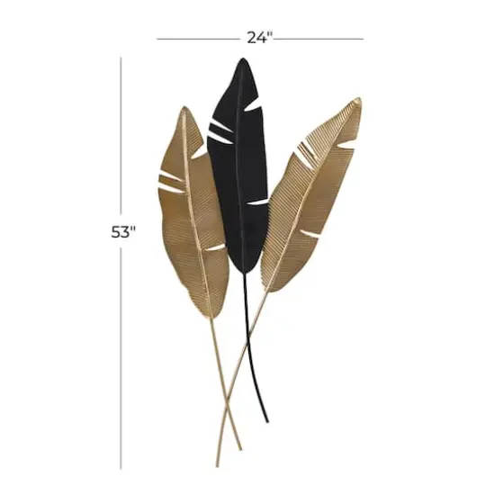 53" Gold Contemporary Leaf Wall D&eacute;cor {6}