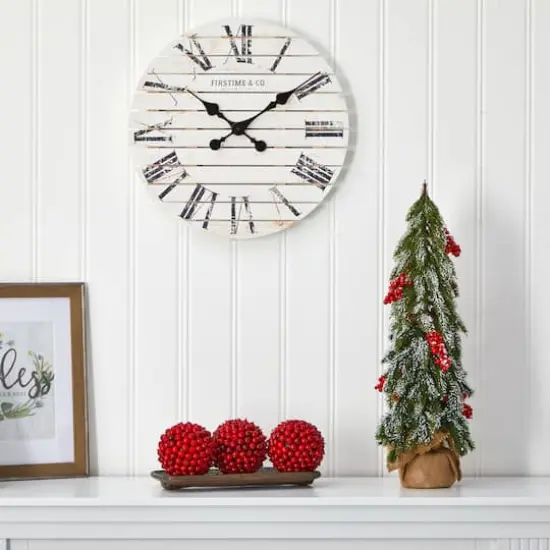 2ft. Unlit Flocked Christmas Artificial Tree with Berries & Pinecones {4}