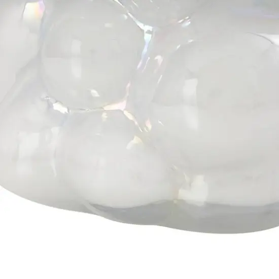 8" Clear Abstract Handmade Bubble Glass Vase {7}