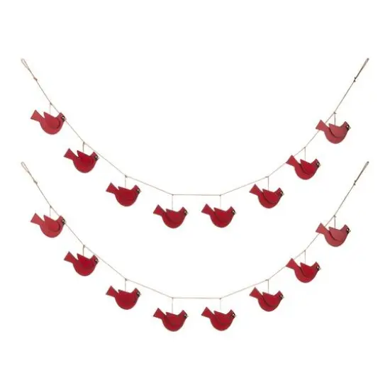 Glitzhome&reg; 6ft. Metal Christmas Birds Garland Set {1}