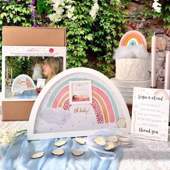 Kate Aspen&reg; Boho Rainbow Frame Baby Shower Guest Book Alternative {3}