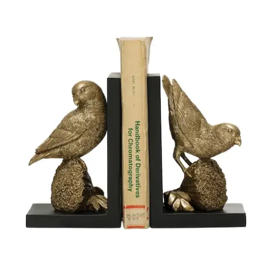 Hello Honey&reg; Gold Parrot Bookends Set {1}