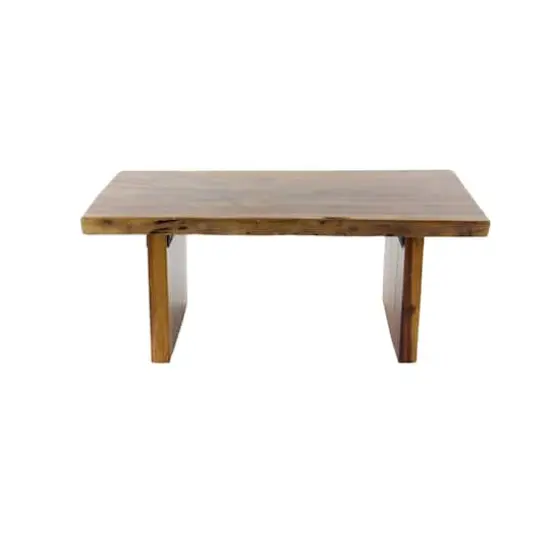 Brown Wood Contemporary Coffee Table, 16" x40" x24" {3}