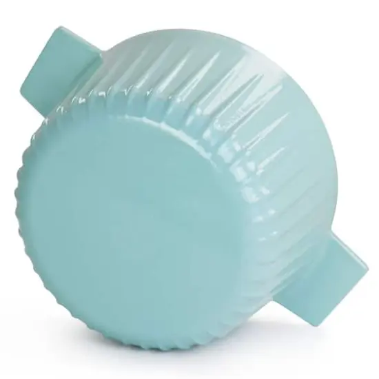 Martha Stewart 5qt. Light Cyan Enameled Round Cast Iron Dutch Oven with Lid {5}