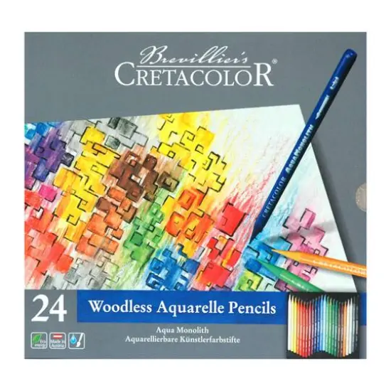 Cretacolor&reg; 24 Color Aqua Monolith Woodless Watercolor Pencil Set {3}