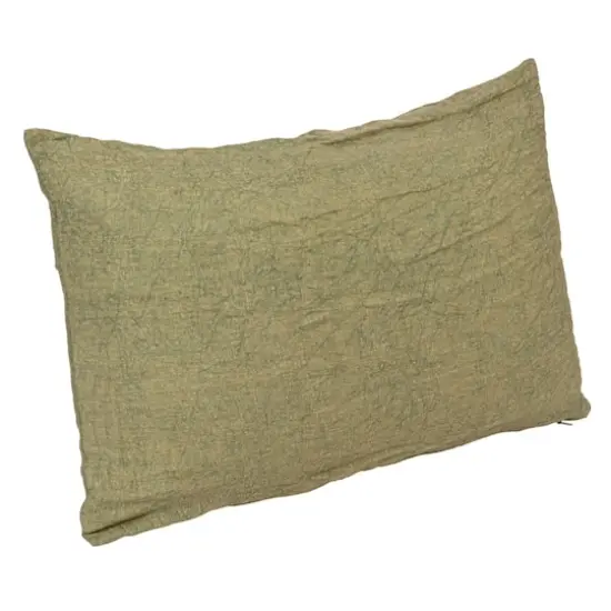 Hello Honey&reg; Stonewashed Linen Lumbar Pillow Olive {1}