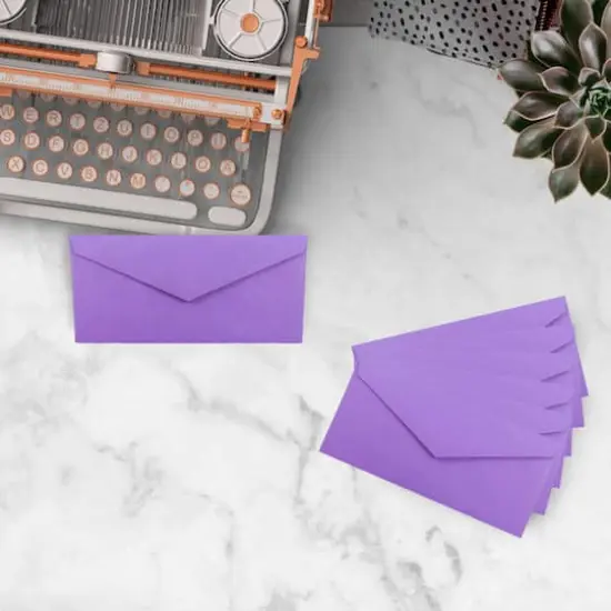 JAM Paper 3.875" x 7.5" Brite Hue Monarch Envelopes, 50ct. Violet {5}