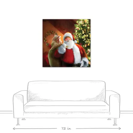 Santa Gets Ready 36x36 Canvas Wall Art {6}
