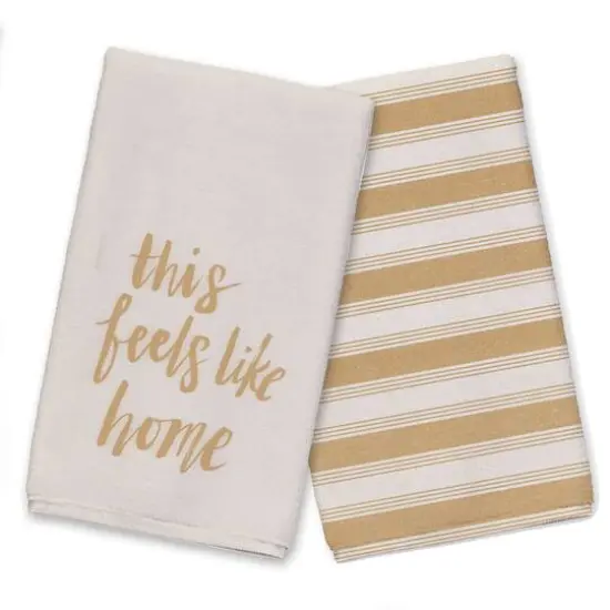 This Feels Like Home Tea Towel Set Gold {1}
