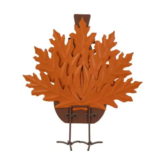 Glitzhome&reg; 12.25" Thanksgiving Wood & Metal Turkey Table D&eacute;cor {8}