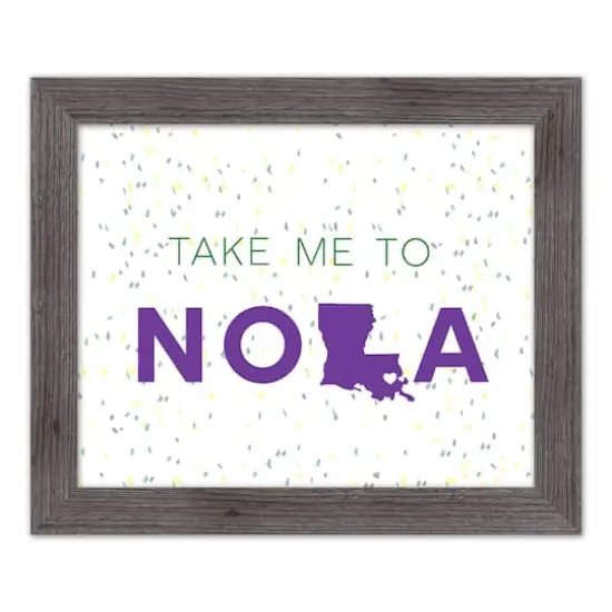 Take Me Nola Confetti Western Gray Framed Print {1}