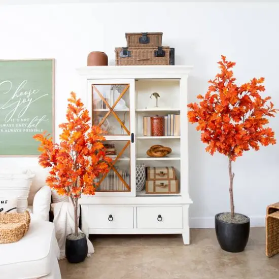 5ft. Autumn Oak Artificial Fall Tree {6}