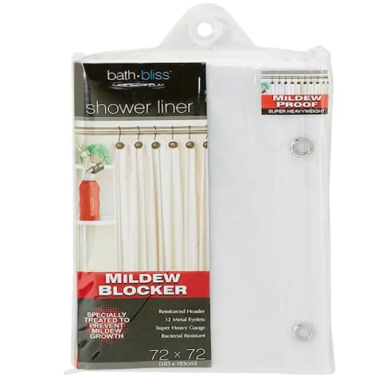 Bath Bliss Mildew Resistant Shower Liner Frost {4}