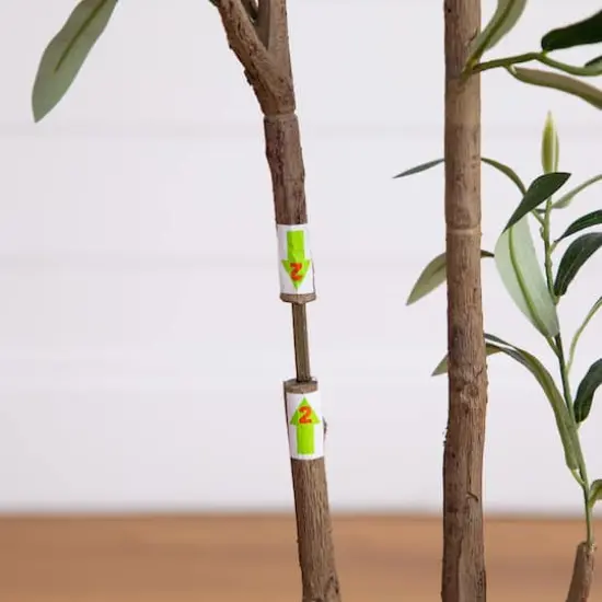 5ft. Artificial Minimalist Olive Tree in White Decorative Planter {7}