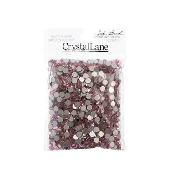 John Bead Crystal Lane SS20 Round Flatback Czech Crystals, 1,440ct. Light Pink {4}