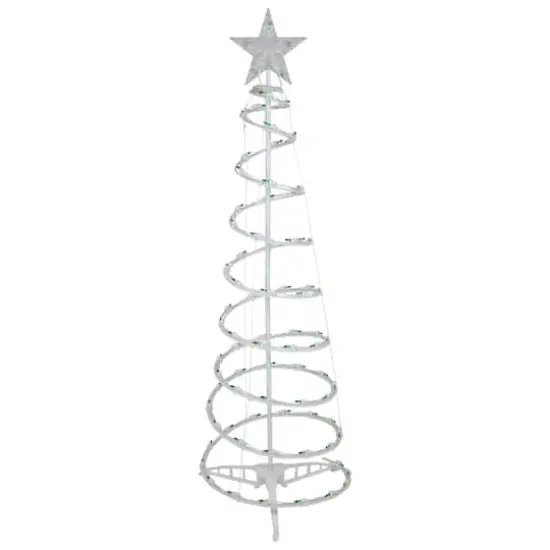 Green Lighted Spiral Christmas Trees Set {4}