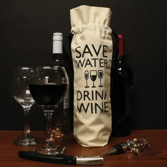 Personality Case&trade; Save Water Canvas Wine Bag {3}