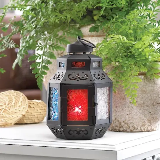 7.5" Rainbow's Delight Candle Lantern {3}