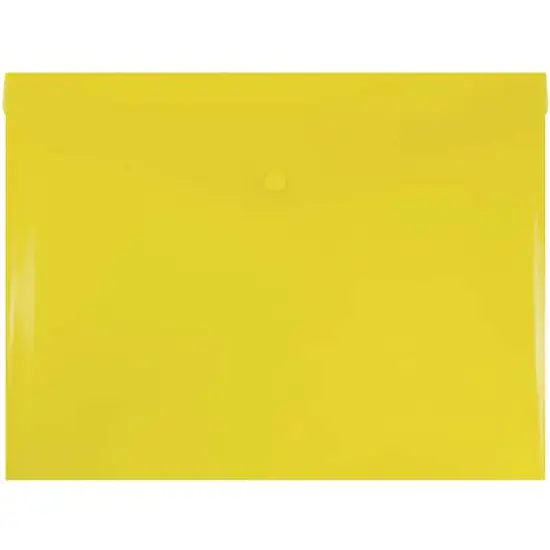 JAM Paper 9.75" x 13" Plastic Snap Closure Envelopes, 12ct. Yellow {1}