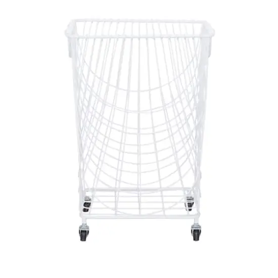 White Iron French Country Storage Cart, 17" x 17" x 17" {3}