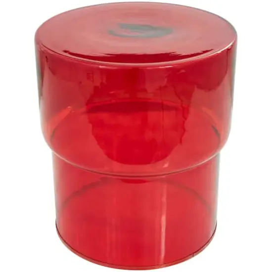 19" Glass Modern Accent Table Red {1}