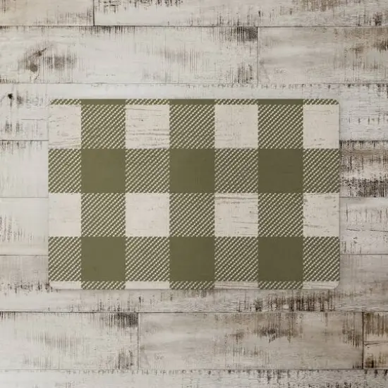 Green Buffalo Check Floor Mat {3}