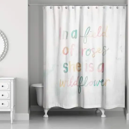 In a Field of Roses Colorful 71" x 74" Shower Curtain {1}