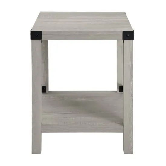 Walker Edison 22" Rustic Wood Side Table Stone Gray {4}