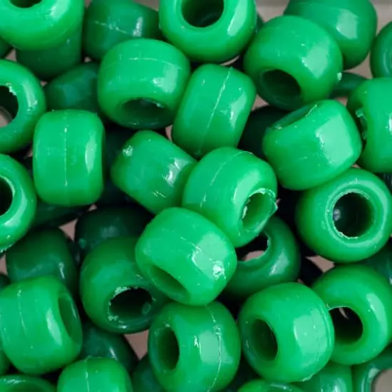 John Bead 9mm Opaque Plastic Pony Beads, 1,000ct. Green {1}