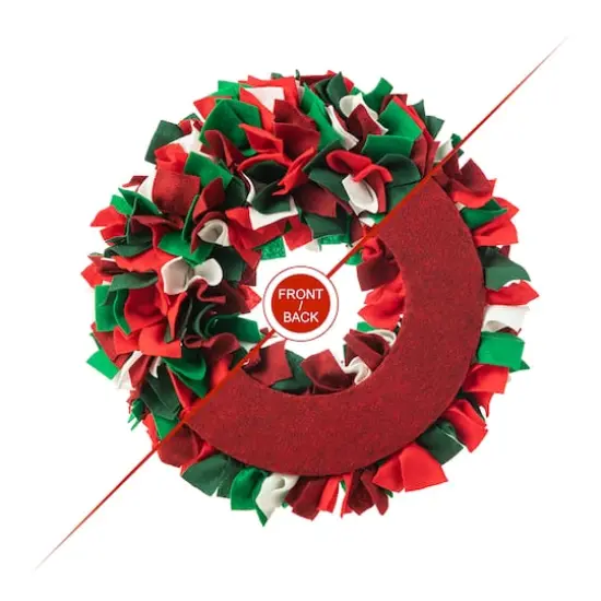 Glitzhome&reg; 19.25" Christmas Multicolor Felt Wreath {7}
