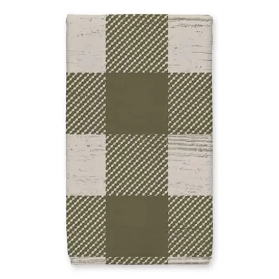 Our Cozy Kitchen Green Buffalo Check Tea Towel - Set of 2 {4}