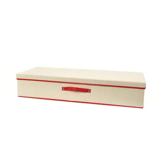 Household Essentials Gift Wrap Storage Box Natural and Red {1}