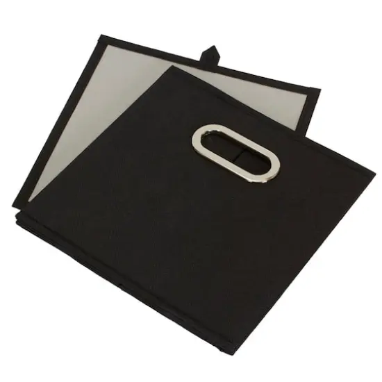6 Pack Household Essentials 11" Fabric Storage Bins Black {6}
