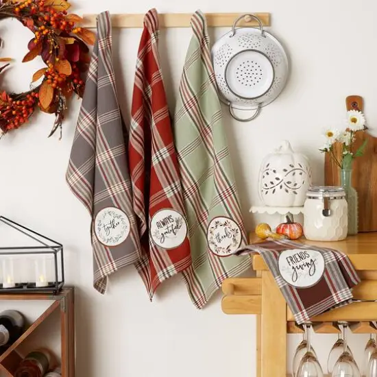 DII&reg; Plaid Thanksgiving Cozy Picnic Dishtowel Set {12}