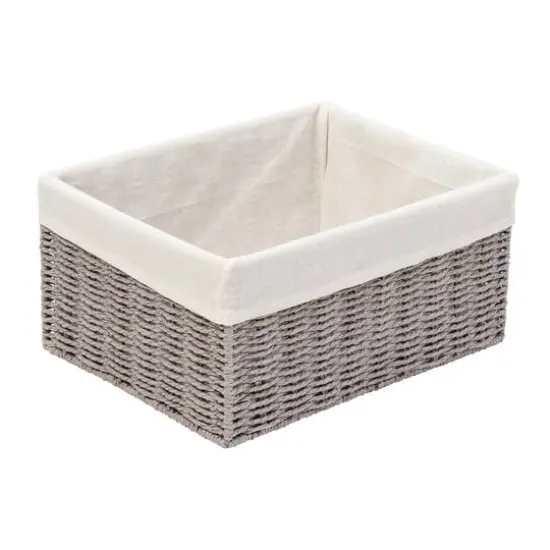Honey Can Do Gray 7 Piece Twisted Paper Rope Woven Bathroom Storage Basket Set {7}