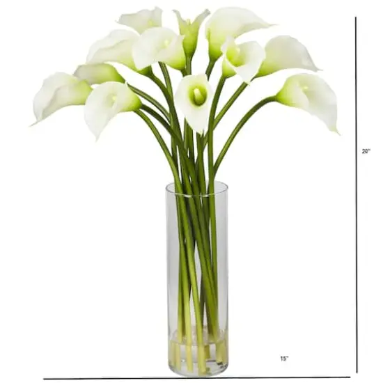20" Mini Calla Lily Silk Flower Arrangement in Vase {5}