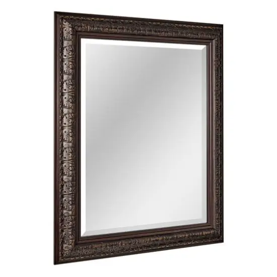 Head West&reg; 34.5" Ornate Bronze Rectangular Framed Beveled Wall Mirror {9}