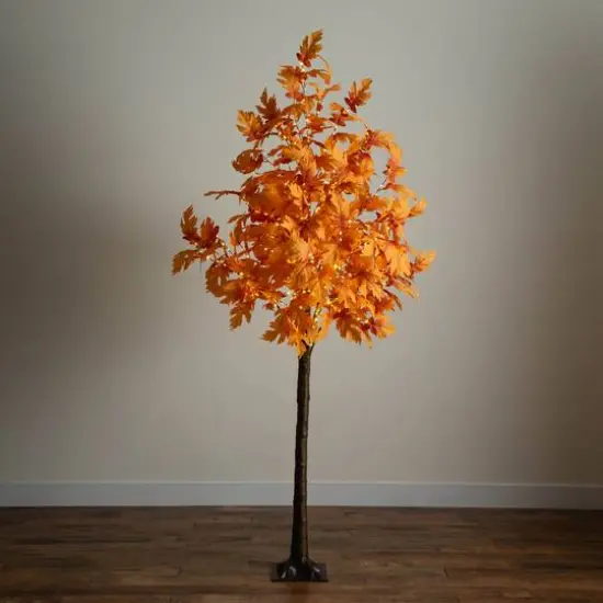 8ft. Pre-Lit Autumn Maple Artificial Fall Tree with 660 Warm White LED Lights {9}