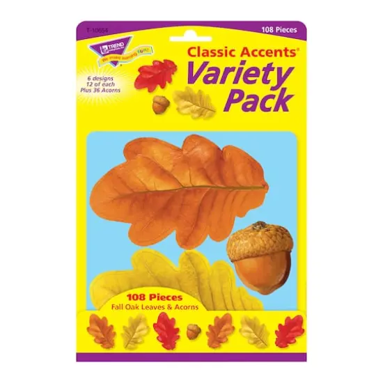 Trend Classic Accents&reg; Fall Oak Leaves & Acorns Variety Pack, 3 Packs of 108  {3}