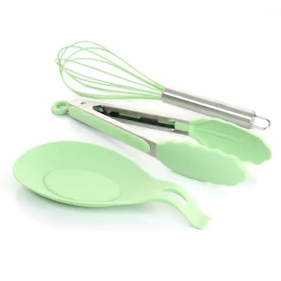 MegaChef Mint Green Silicone Cooking Utensils Set, 12ct. {3}