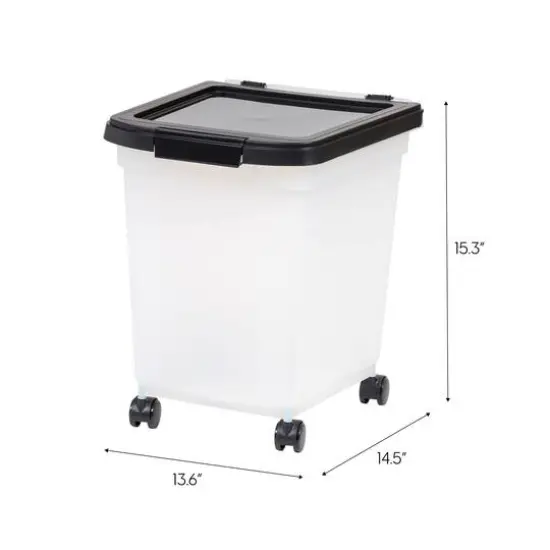 Clear & Black 32.5qt. Pet Food Container With Sealed Top {4}