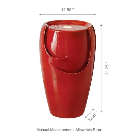 Glitzhome&reg; 21" Red LED Ceramic Fountain {9}