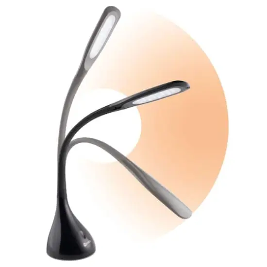 OttLite 11" Black Creative Curves LED Desk Lamp {3}