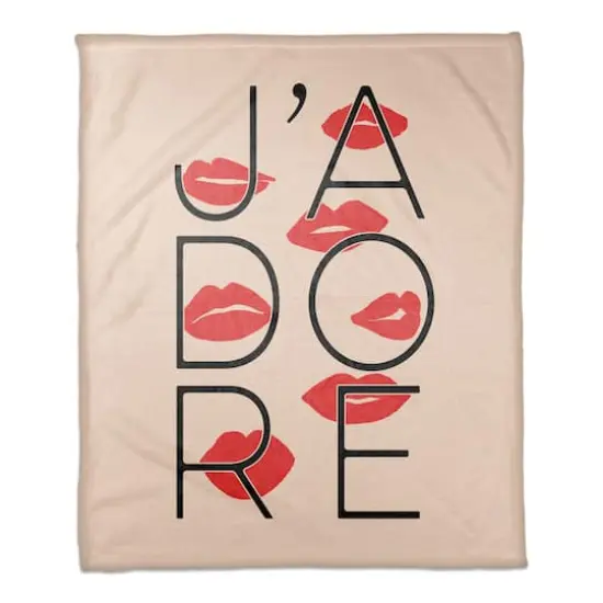 J'adore 50" x 60" Coral Fleece Blanket {1}