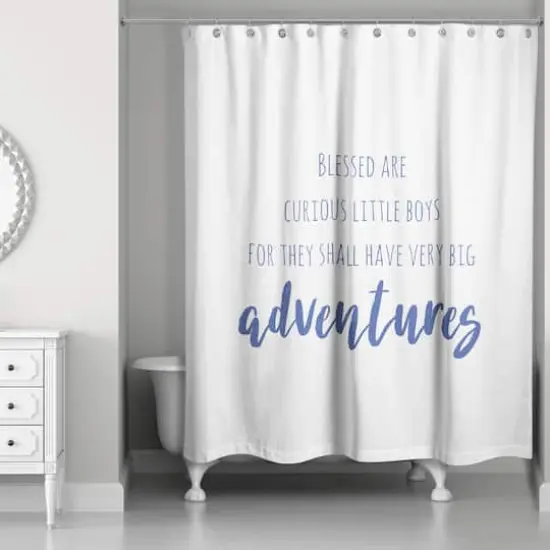 Blessed Are Curious Little Boys 71" x 74" Shower Curtain {1}