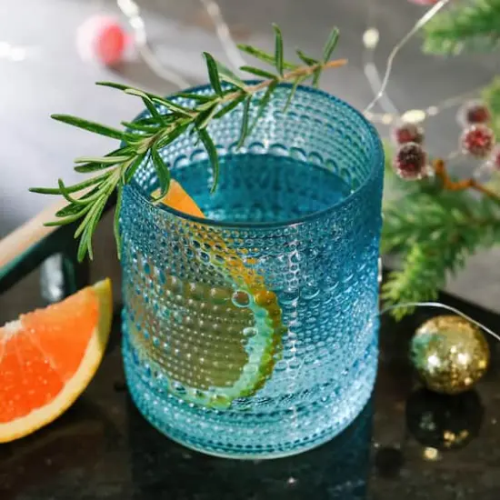 Kate Aspen&reg; 10oz. Textured Beaded Aqua Glasses, 6ct. {4}