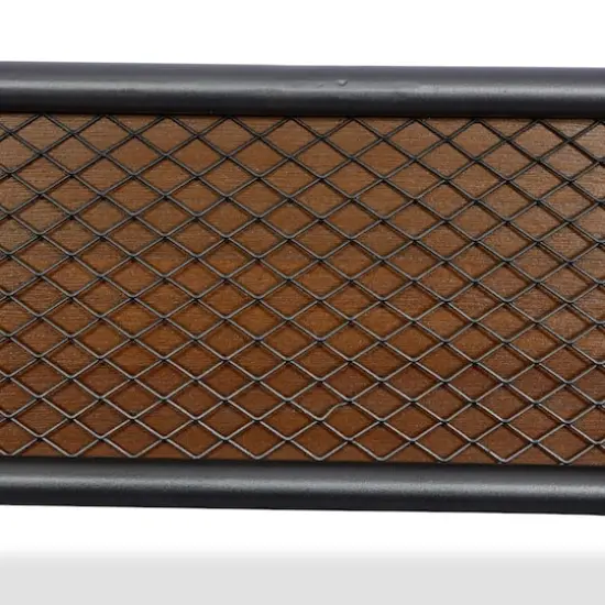 Brown Wood Industrial Wall Mirror, 32" x 32" x 2" {5}